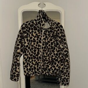 Z Supply Animal Print Faux Fur Jacket